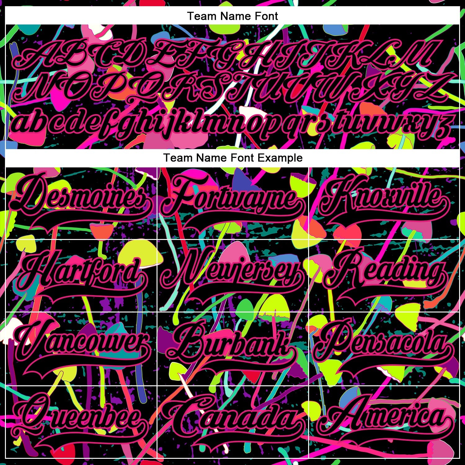 Custom Black Hot Pink 3D Pattern Trippy Psychedelic Magic Mushrooms Hockey Lace Neck Jersey