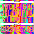 Custom Light Yellow Pink Purple Red-Green 3D Pattern Trippy Psychedelic Neon Splash Hockey Lace Neck Jersey