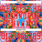 Custom White Fire Red Green Blue-Yellow 3D Pattern Trippy Psychedelic Geometric Hockey Lace Neck Jersey