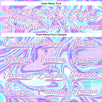 Custom Light Purple Pink Blue-White 3D Pattern Trippy Psychedelic Fluid Trendy Holographic Vaporwave Style Hockey Lace Neck Jersey