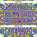 Custom Black Purple Green Orange-White 3D Pattern Trippy Psychedelic Geometric Hockey Lace Neck Jersey