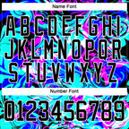 Custom Blue Black Deep Pink-White 3D Pattern Trippy Psychedelic Fluid Hockey Lace Neck Jersey
