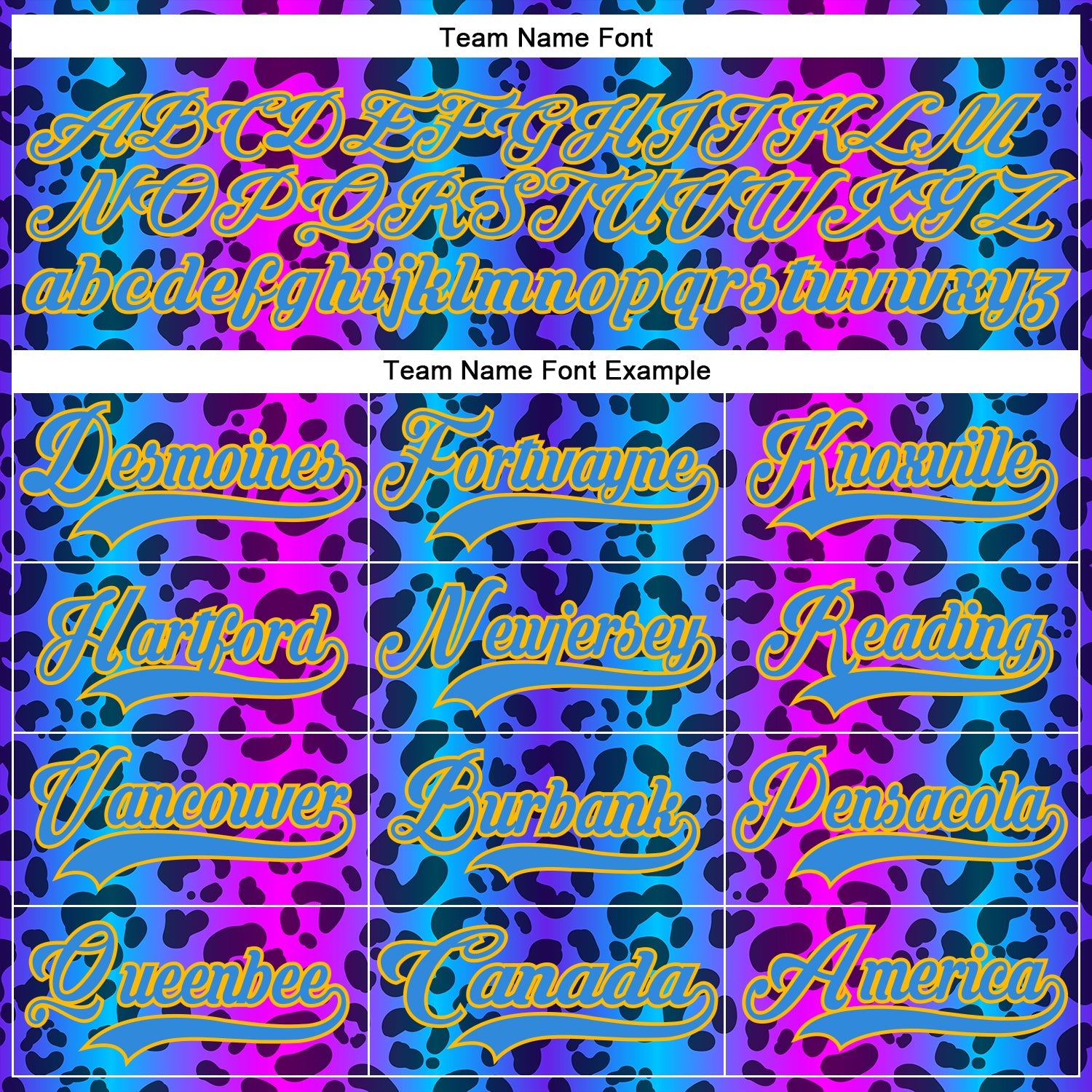 Custom Powder Blue Pink Gold-White 3D Pattern Leopard Print Neon Hockey Lace Neck Jersey