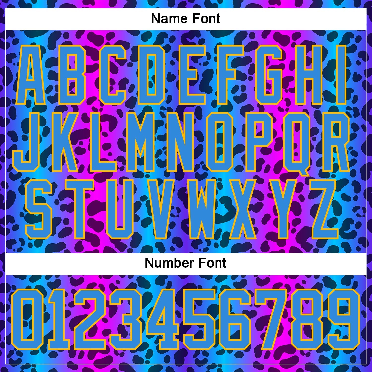 Custom Powder Blue Pink Gold-White 3D Pattern Leopard Print Neon Hockey Lace Neck Jersey