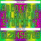 Custom Aurora Green Pink Black-White 3D Pattern Leopard Print Neon Hockey Lace Neck Jersey