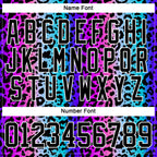 Custom Pink Black Blue-White 3D Pattern Leopard Print Neon Hockey Lace Neck Jersey