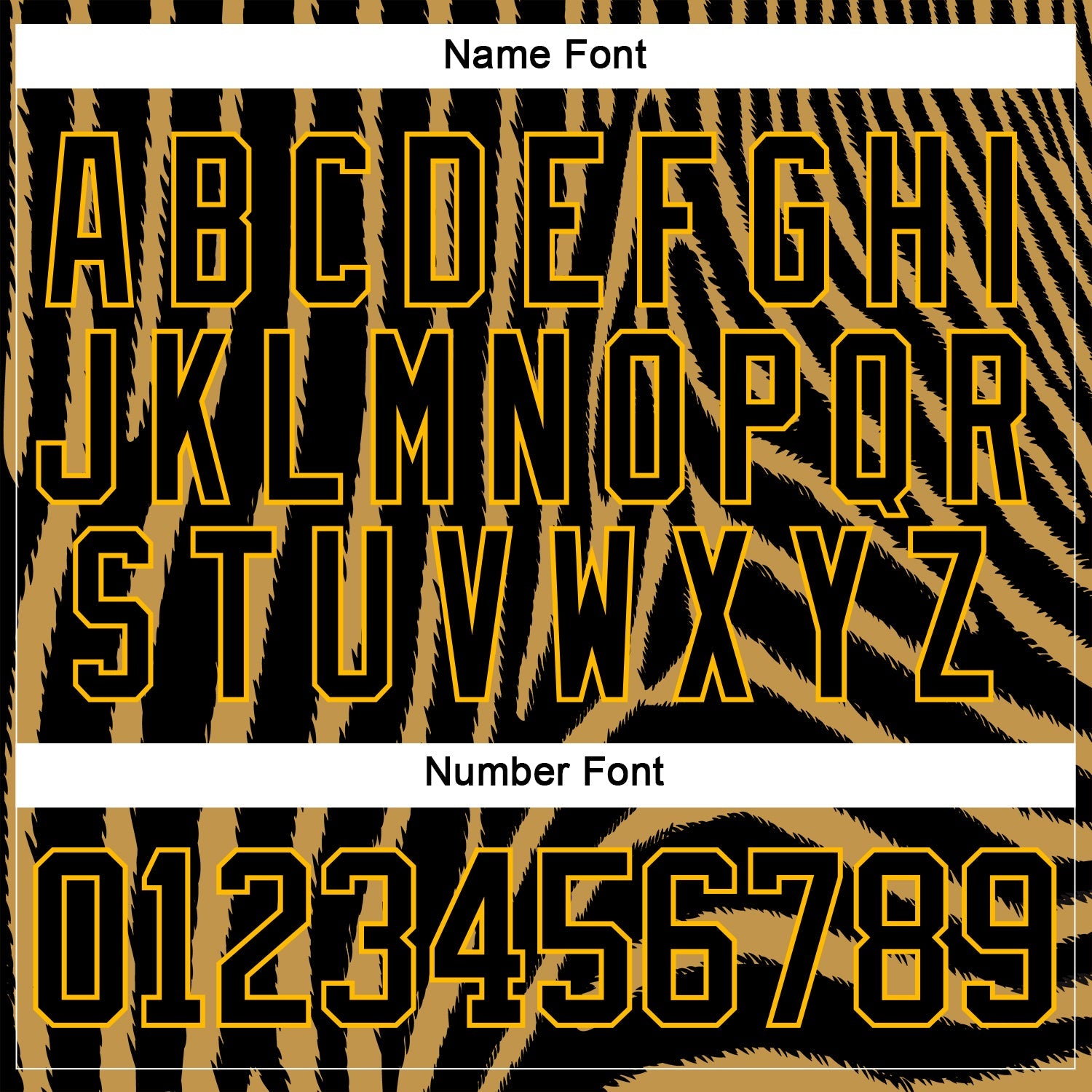 Custom Old Gold Black Gold-White 3D Pattern Zebra Print Hockey Lace Neck Jersey
