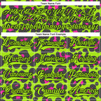 Custom Neon Green Pink Black-White 3D Pattern Leopard Print Neon Hockey Lace Neck Jersey