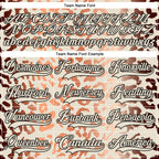 Custom Cream Orange Black-White 3D Pattern Leopard Print Hockey Lace Neck Jersey
