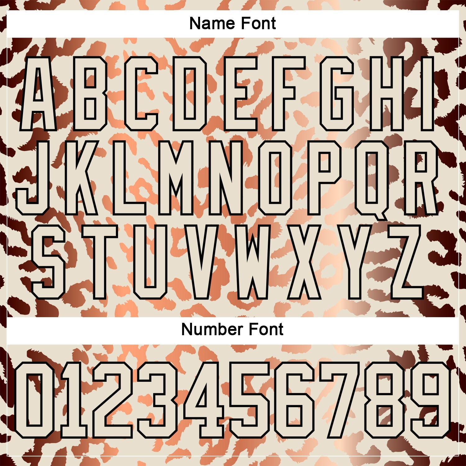 Custom Cream Orange Black-White 3D Pattern Leopard Print Hockey Lace Neck Jersey