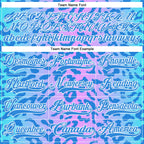 Custom Pink Powder Blue-White 3D Pattern Leopard Print Neon Hockey Lace Neck Jersey