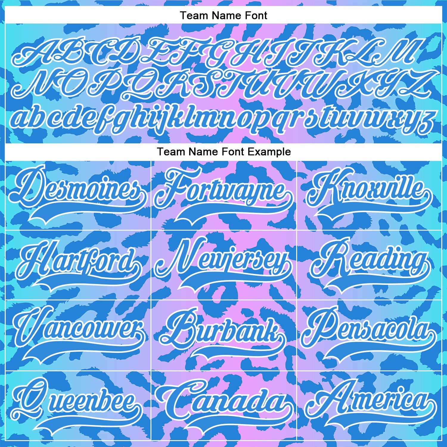 Custom Pink Powder Blue-White 3D Pattern Leopard Print Neon Hockey Lace Neck Jersey