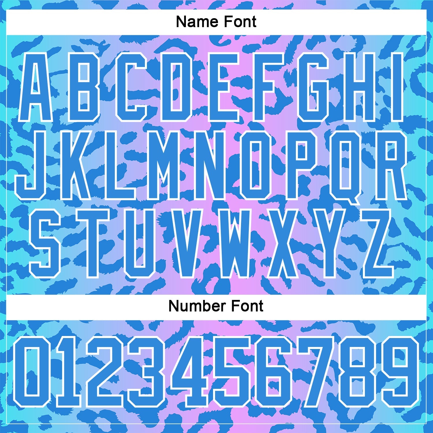 Custom Pink Powder Blue-White 3D Pattern Leopard Print Neon Hockey Lace Neck Jersey