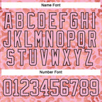 Custom Light Pink Black 3D Pattern Leopard Print Neon Hockey Lace Neck Jersey