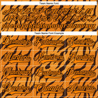 Custom Bay Orange Black 3D Pattern Tiger Print Neon Hockey Lace Neck Jersey