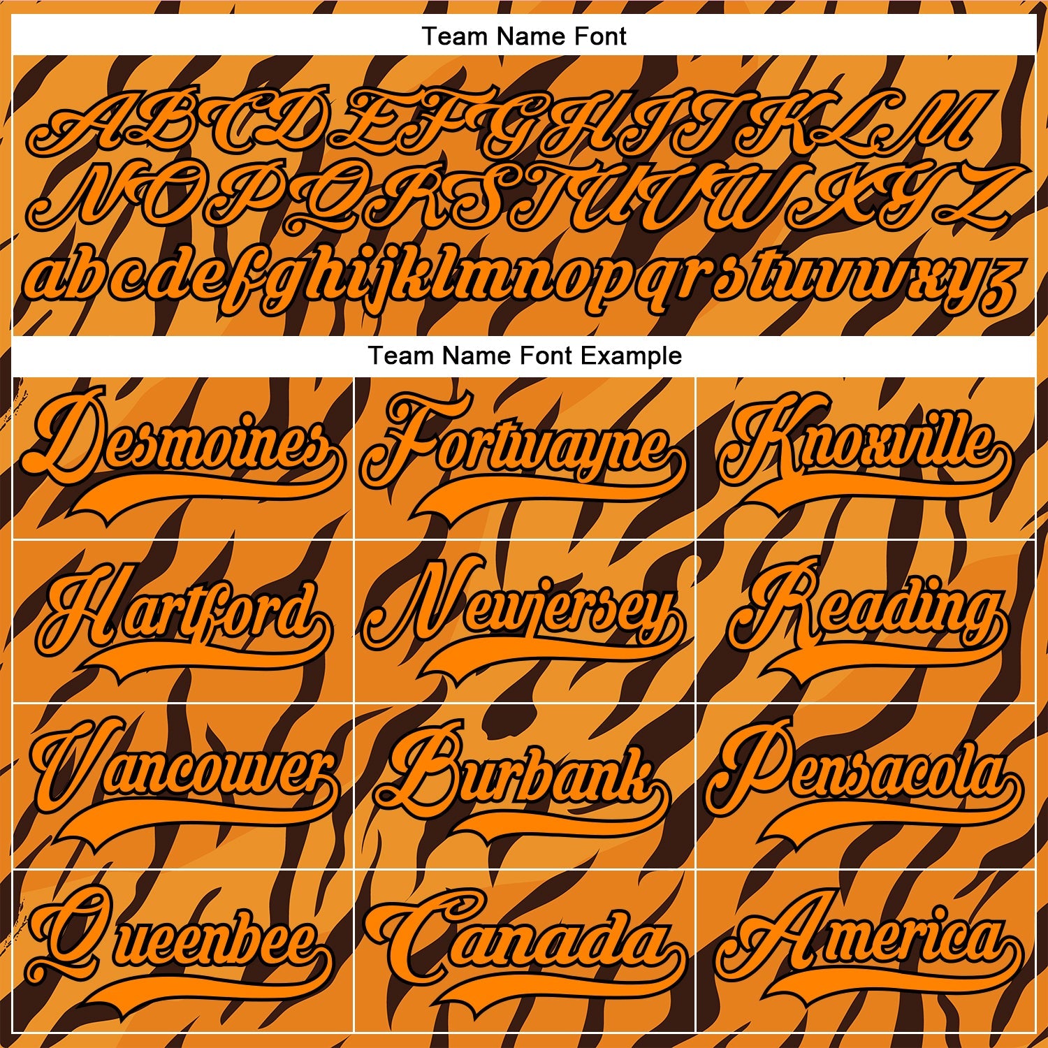 Custom Bay Orange Black 3D Pattern Tiger Print Neon Hockey Lace Neck Jersey