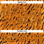 Custom Bay Orange Black 3D Pattern Tiger Print Neon Hockey Lace Neck Jersey
