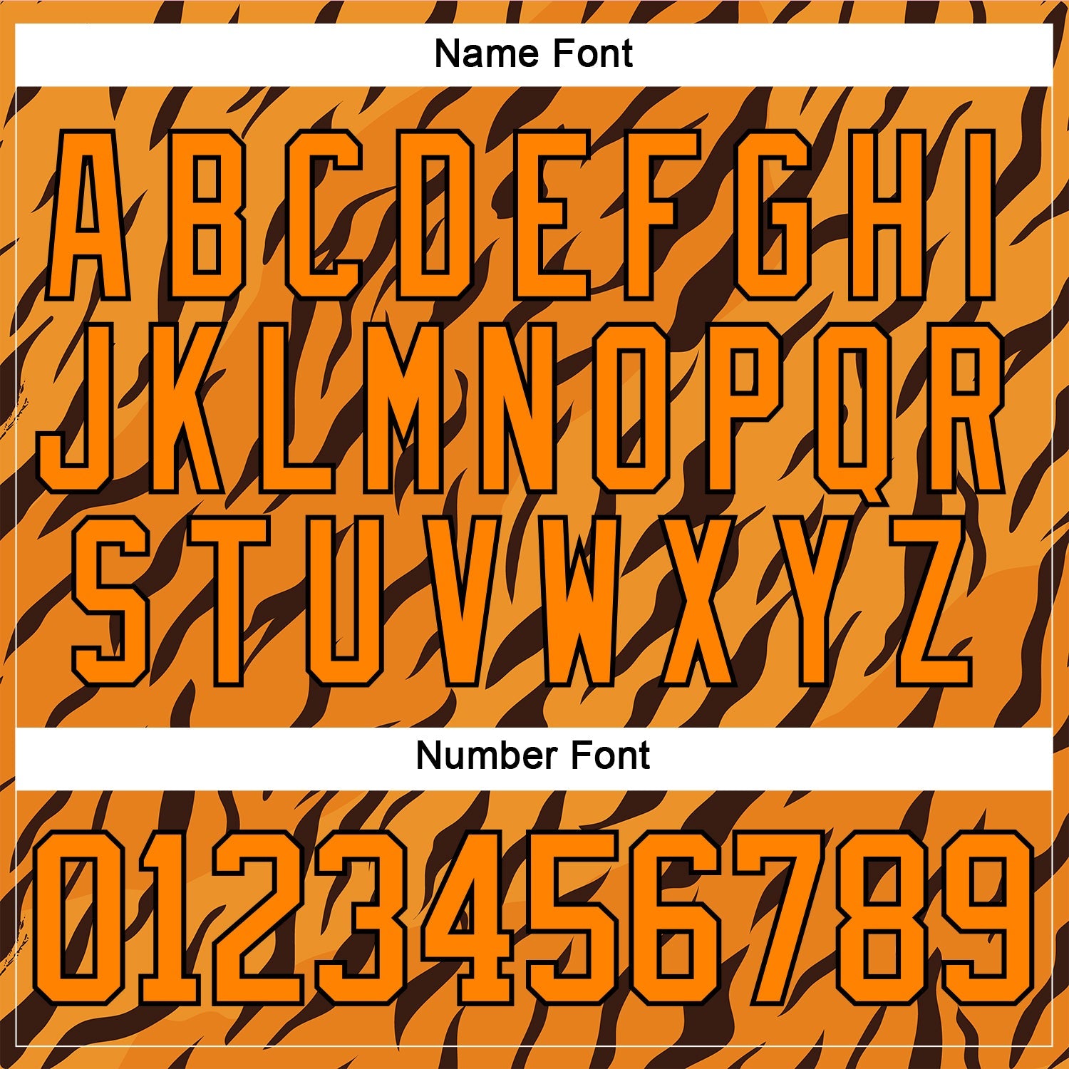 Custom Bay Orange Black 3D Pattern Tiger Print Neon Hockey Lace Neck Jersey