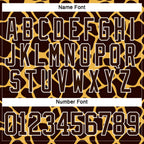 Custom Brown White 3D Pattern Giraffe Print Neon Hockey Lace Neck Jersey