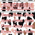 Custom White Black-Red 3D Pattern Cow Print Neon Hockey Lace Neck Jersey
