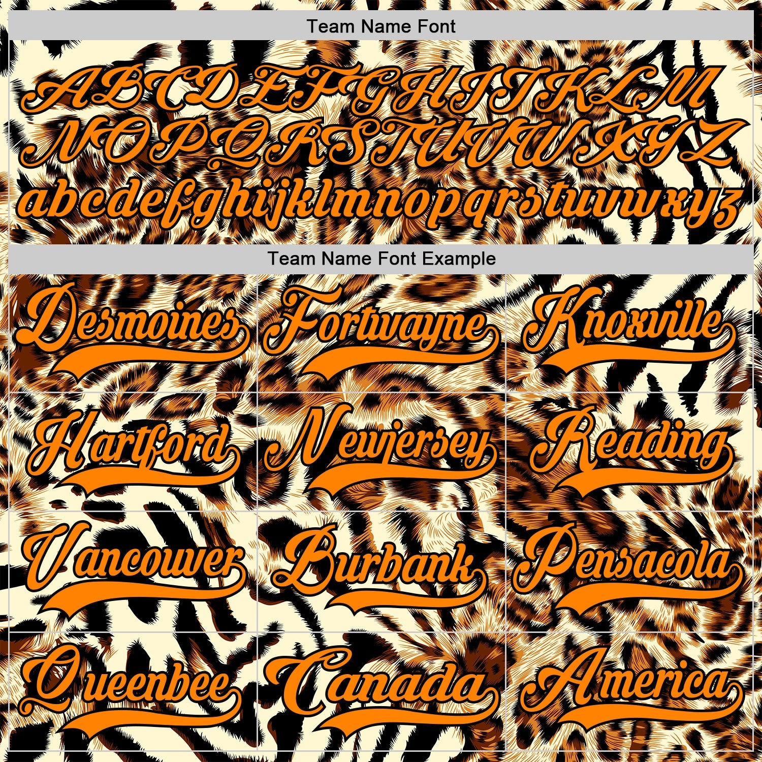 Custom Cream Bay Orange-Black 3D Pattern Leopard Print Neon Hockey Lace Neck Jersey