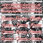 Custom Black White-Red 3D Pattern Snake Skin Print Hockey Lace Neck Jersey