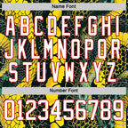 Custom Black White Yellow-Red 3D Pattern Snake Skin Print Hockey Lace Neck Jersey