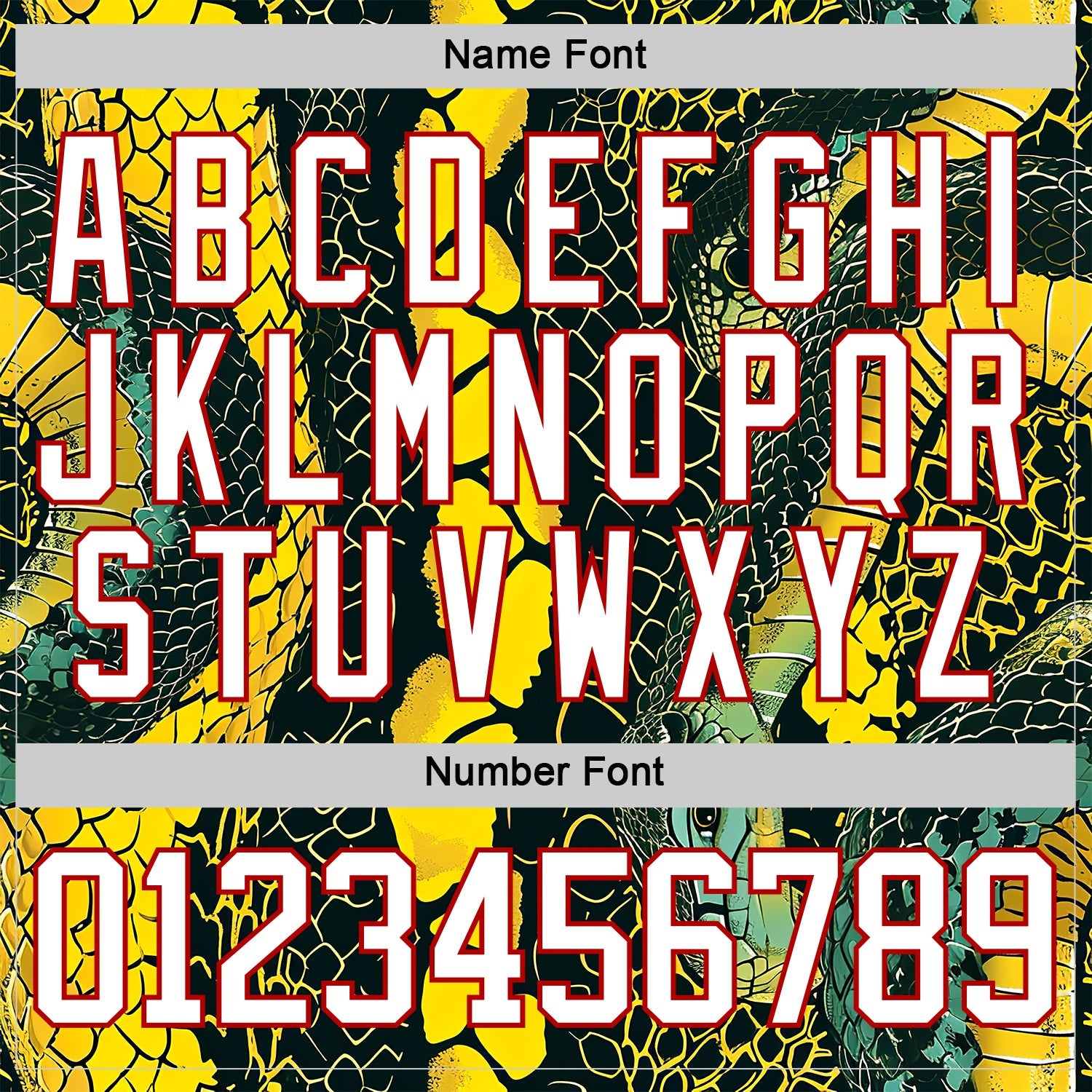 Custom Black White Yellow-Red 3D Pattern Snake Skin Print Hockey Lace Neck Jersey