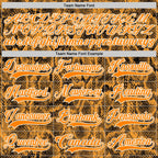 Custom Bay Orange Black-White 3D Pattern Snake Skin Print Hockey Lace Neck Jersey