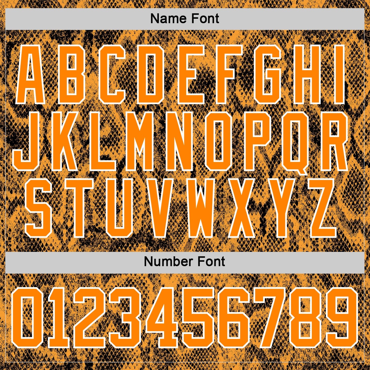Custom Bay Orange Black-White 3D Pattern Snake Skin Print Hockey Lace Neck Jersey
