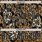 Custom Black Brown Cream-White 3D Pattern Leopard Print Hockey Lace Neck Jersey