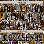 Custom Black Brown Cream-White 3D Pattern Leopard Print Hockey Lace Neck Jersey