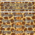 Custom Yellow Cream Brown-Black 3D Pattern Giraffe Print Hockey Lace Neck Jersey