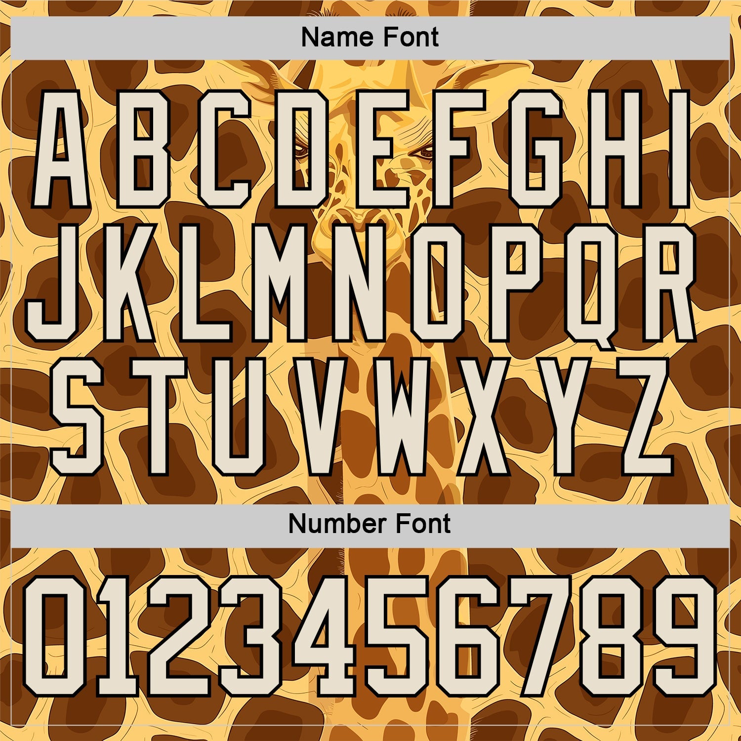 Custom Yellow Cream Brown-Black 3D Pattern Giraffe Print Hockey Lace Neck Jersey