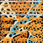 Custom Bay Orange Blue Black-Cream 3D Pattern Animal Print Hockey Lace Neck Jersey