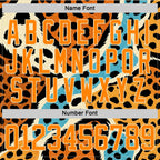 Custom Bay Orange Blue Black-Cream 3D Pattern Animal Print Hockey Lace Neck Jersey