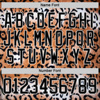 Custom Brown Black-White 3D Pattern Leopard Print Hockey Lace Neck Jersey