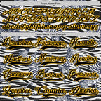 Custom White Black-Gold 3D Pattern Zebra Print Hockey Lace Neck Jersey