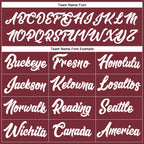 Custom Stitched Burgundy White-Gray Line Sports Pullover Sweatshirt Hoodie