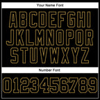 Custom Stitched Black Old Gold 3D Pattern Design Gradient Square Shape Sports Pullover Sweatshirt Hoodie