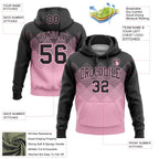 Custom Stitched Black Light Pink 3D Pattern Design Gradient Square Shape Sports Pullover Sweatshirt Hoodie