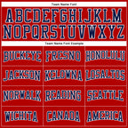 Custom Stitched Red Navy-White 3D Pattern Design Gradient Square Shape Sports Pullover Sweatshirt Hoodie