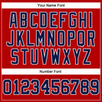 Custom Stitched Red Navy-White 3D Pattern Design Gradient Square Shape Sports Pullover Sweatshirt Hoodie