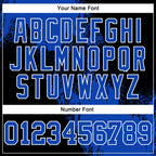 Custom Stitched Black Thunder Blue-White 3D Pattern Design Abstract Brush Stroke Sports Pullover Sweatshirt Hoodie