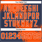 Custom Stitched Navy Orange-White 3D Pattern Design Abstract Brush Stroke Sports Pullover Sweatshirt Hoodie