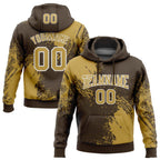 Custom Stitched Brown Old Gold-White 3D Pattern Design Abstract Brush Stroke Sports Pullover Sweatshirt Hoodie