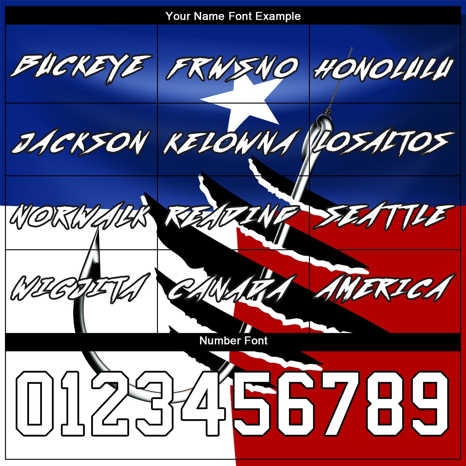 Custom Royal Black-Red 3D Texas Flag And Fish Hook Fishing Sports Pullover Sweatshirt Hoodie