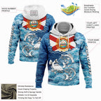 Custom Lakes Blue White Black 3D New Hampshire Flag And Largemouth Bass Carp Fish Fishing Sports Pullover Sweatshirt Hoodie
