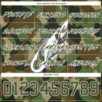 Custom Camo Olive-White 3D Fish Hook Skull Fishing Sports Pullover Sweatshirt Salute To Service Hoodie