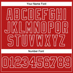 Custom Stitched Red White 3D Pattern Design Contrast Color Stripe Sports Pullover Sweatshirt Hoodie